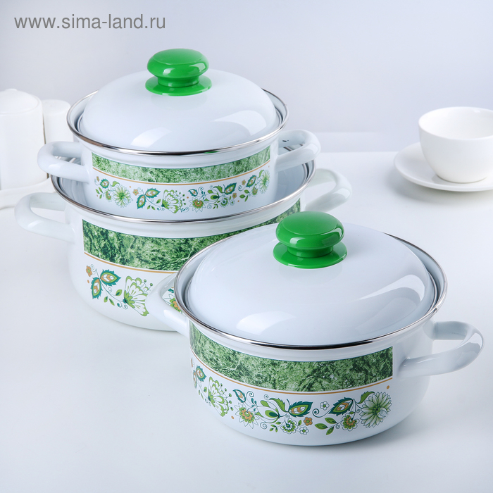 Набор кастрюль «Уральский сувенир», 3 предмета: 1,5 л, 2 л, 3 л
Набор кастрюль «Уральский сувенир», 3 предмета: 1,5 л, 2 л, 3 л