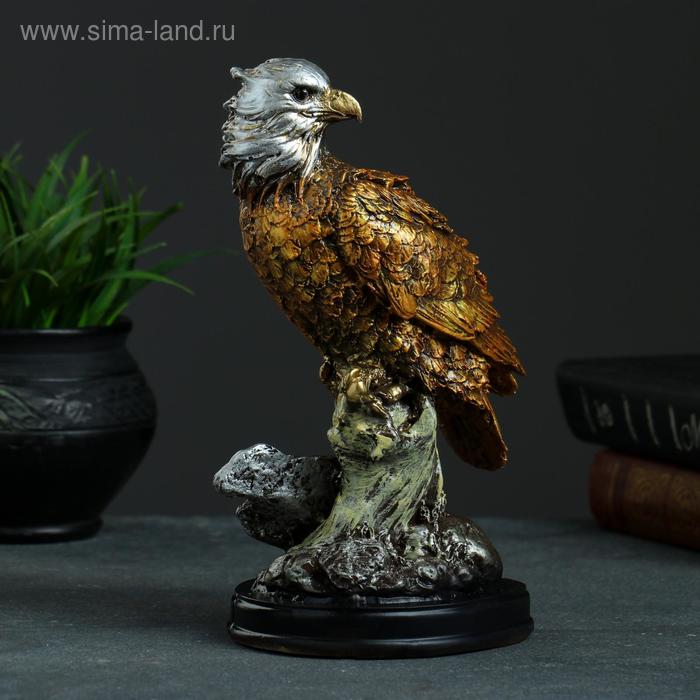 Фигура "Орел на суку с повернутой шеей" бронза, 12х13х23см