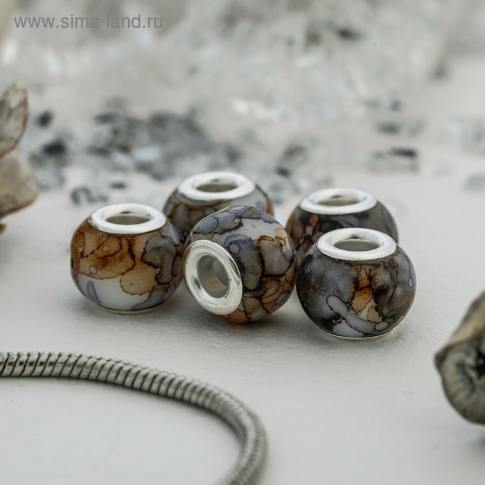 Бусина "Акварель", цвет серый
Бусина "Акварель", цвет серый