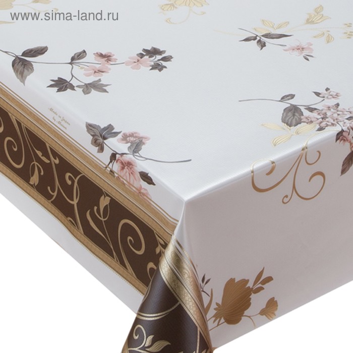 Клеёнка Meiwa, 130 см, цвет коричневый, рулон 20 метров