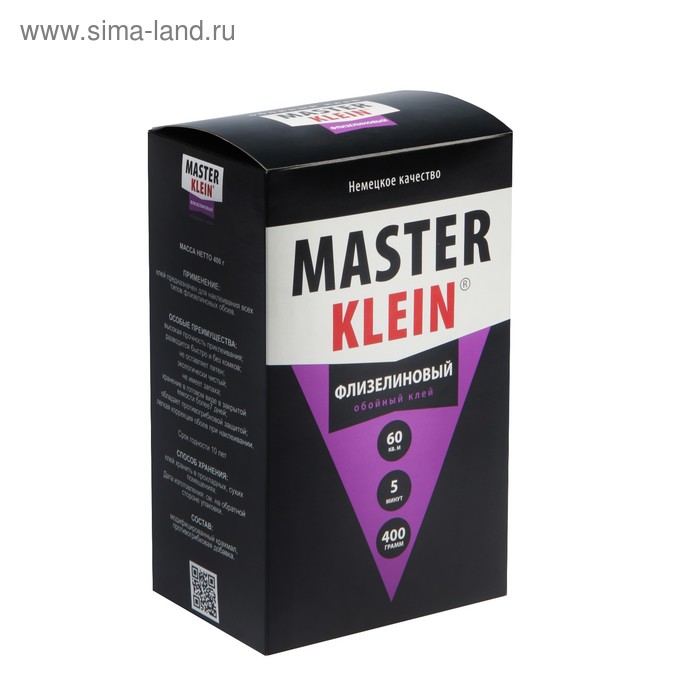 Клей обойный Master Klein, для флизелиновых обоев, 400 г
Клей обойный Master Klein, для флизелиновых обоев, 400 г