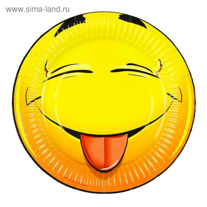 фото Тарелка с ламинацией "дразнящийся смайл" 18 см эко-система