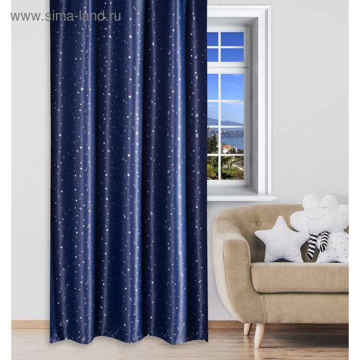 Портьера Крошка Я «Звезды» без держателя цвет синий 170×260 см, блэкаут, 100% п/э
Портьера Крошка Я «Звезды» без держателя цвет синий 170×260 см, блэкаут, 100% п/э
