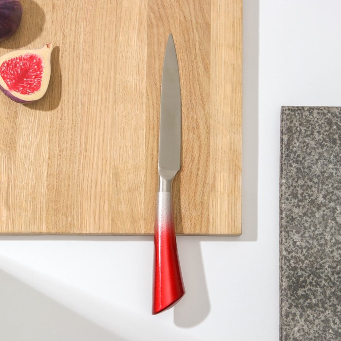 фото Нож кухонный доляна «спектр», лезвие 12 см, цельнометаллический, цвет микс