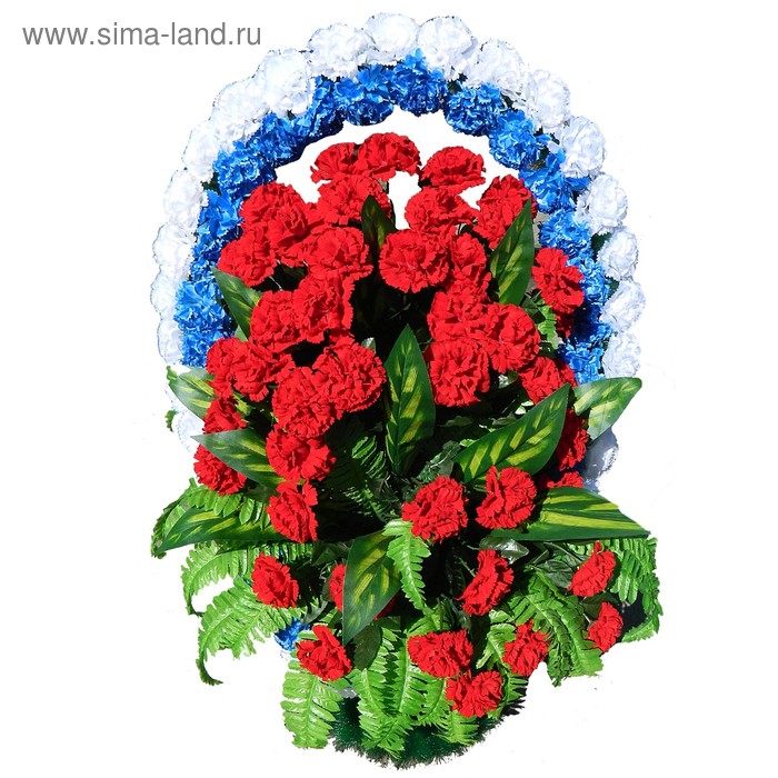 фото Композиция тематическая "корзина 9 мая", триколор, 40х60х110 см