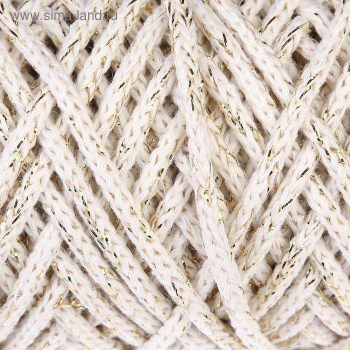 Шнур для вязания 3мм, 97% хлопок, 3% люрекс 50м/100гр (молочный/золот. люрекс)
Шнур для вязания 3мм, 97% хлопок, 3% люрекс 50м/100гр (молочный/золот. люрекс)