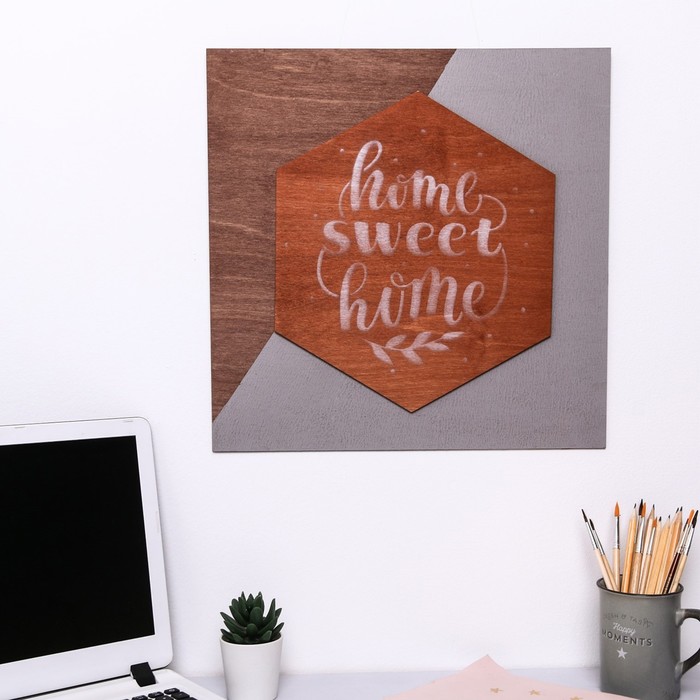 Деревянное интерьерное панно Home, 40 × 40 см
Деревянное интерьерное панно Home, 40 × 40 см