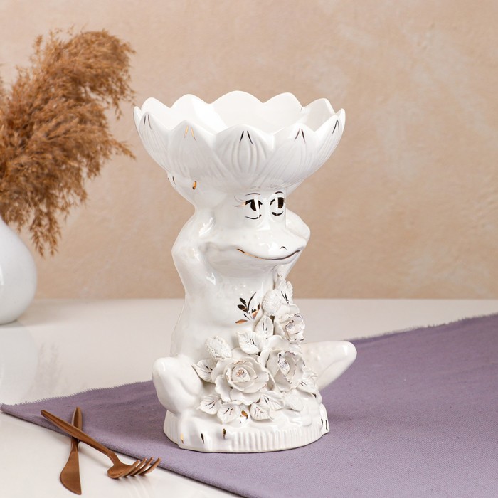 Конфетница "Лягушка", белая, лепка, керамика, 27 см
Конфетница "Лягушка", белая, лепка, керамика, 27 см