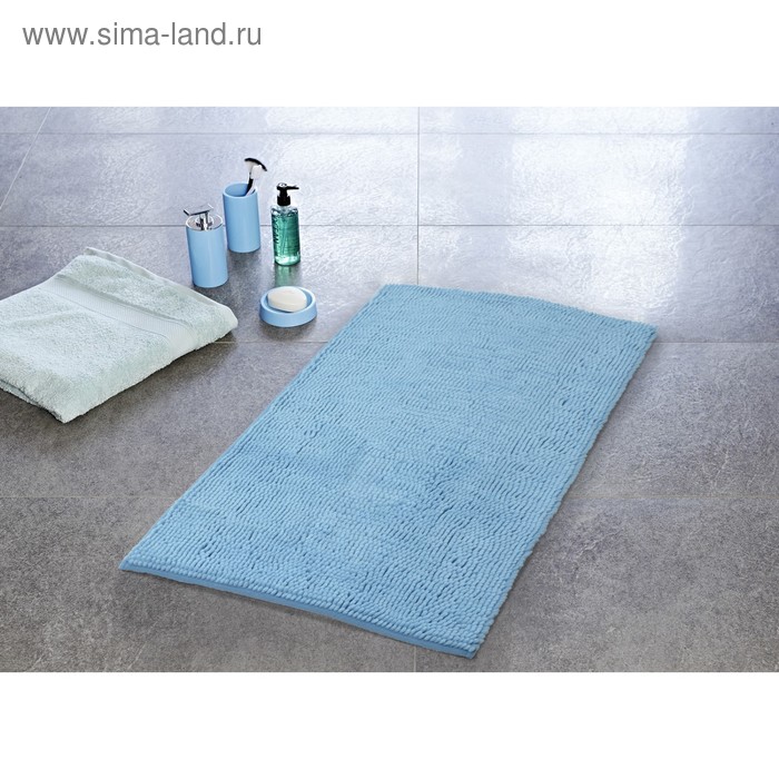 фото Коврик для ванной комнаты soft, голубой, 55x85 см ridder
