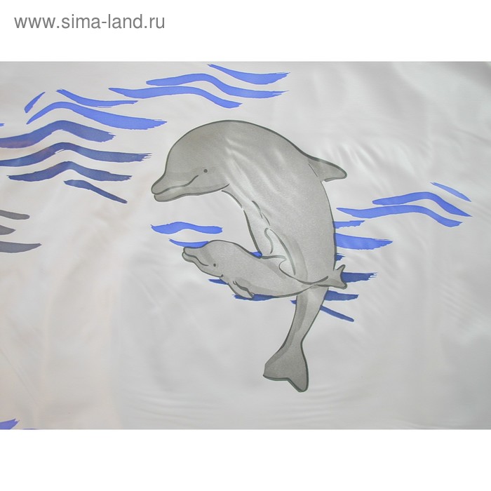 фото Штора для ванных комнат delphin, цвет синий/голубой, 180х200 см ridder