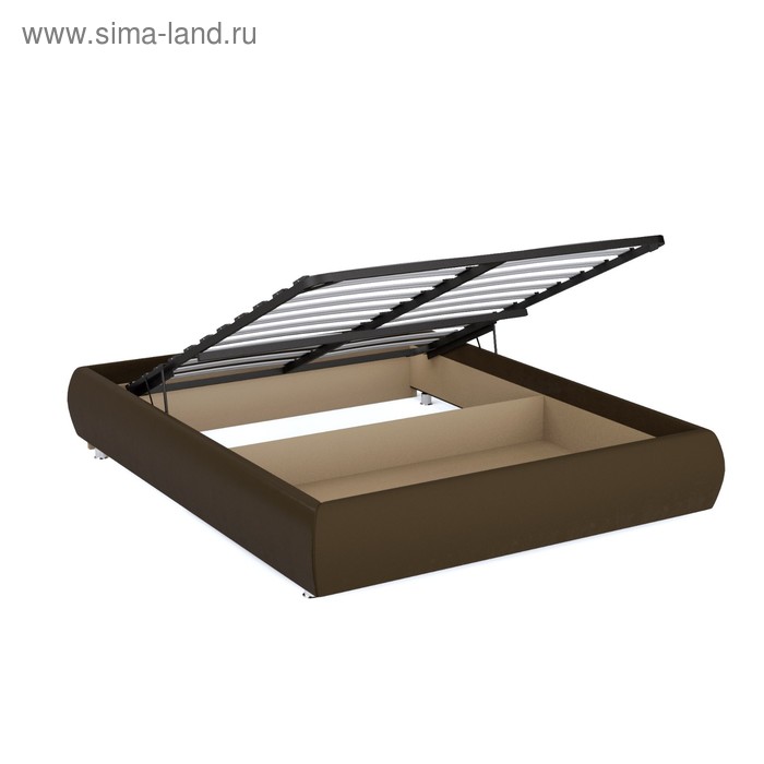 фото Кровать «космопорт» с пм, 1400×2000 мм, ортопедическое основание, цвет шоколад архитектория
