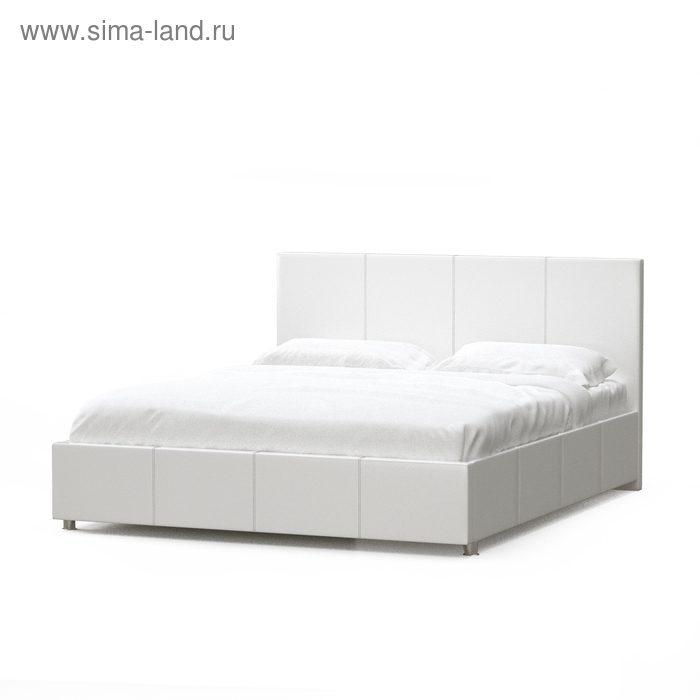 фото Кровать «атриум» без пм, 140х200 см, встроенное основание, цвет белый архитектория