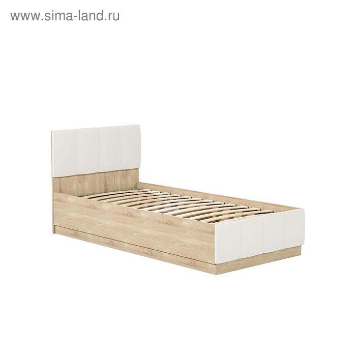 Кровать 90 Линда, 900х2000, с ПМ, Дуб сонома/Белый кож зам
Кровать 90 Линда, 900х2000, с ПМ, Дуб сонома/Белый кож зам