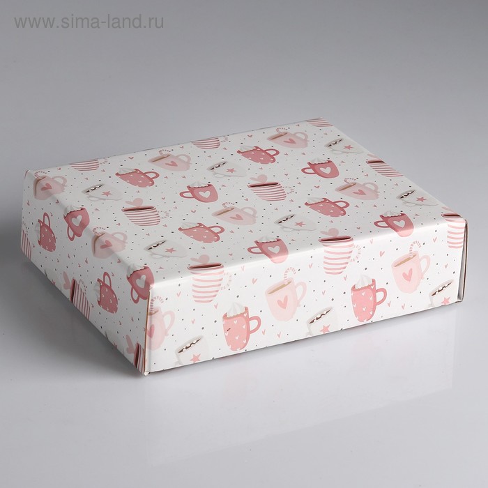 Коробка сборная крышка-дно без окна, "Кружки счастья", 18 х 15 х 5 см 
Коробка сборная крышка-дно без окна, "Кружки счастья", 18 х 15 х 5 см