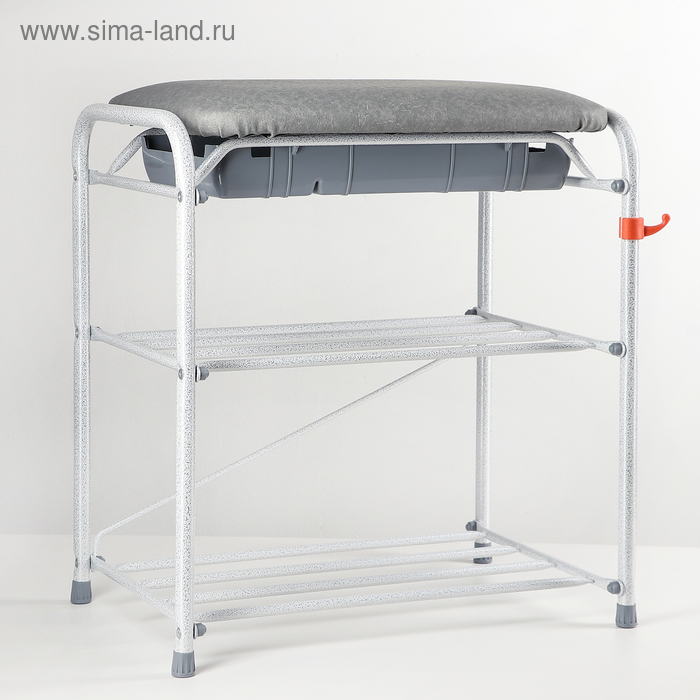 Подставка для обуви с сиденьем и ящиком, 3 яруса, 45×30×48 см, цвет белое серебро
Подставка для обуви с сиденьем и ящиком, 3 яруса, 45×30×48 см, цвет белое серебро