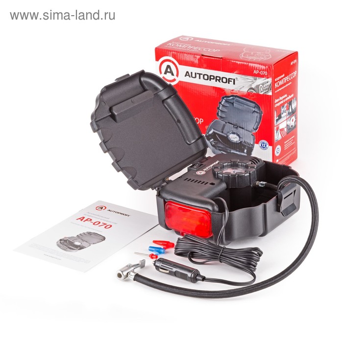 Компрессор автомобильный Autoprofi, 7 Атм, 12 л./мин, шланг 0.5 м, сигнальный фонарь, 
Компрессор автомобильный Autoprofi, 7 Атм, 12 л./мин, шланг 0.5 м, сигнальный фонарь,