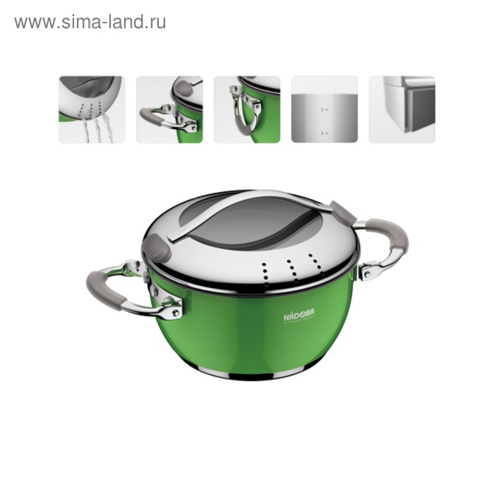 Кастрюля со стеклянной крышкой, зелёная, 16 см/1,4 л, NADOBA, серия KVETUNKA
Кастрюля со стеклянной крышкой, зелёная, 16 см/1,4 л, NADOBA, серия KVETUNKA