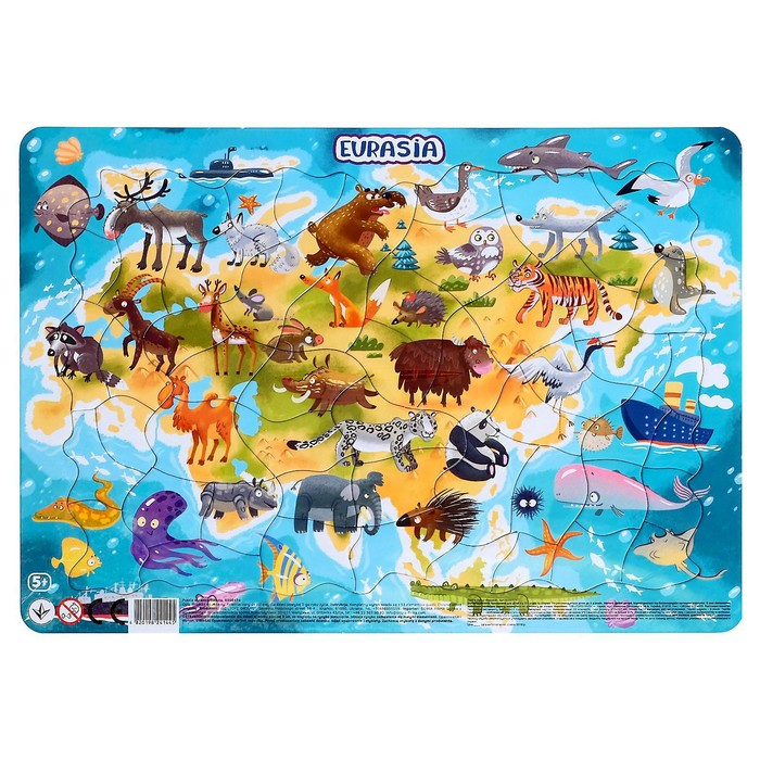 Пазл в рамке «Евразия», 53 элемента
Пазл в рамке «Евразия», 53 элемента