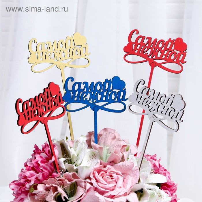 Топпер "Самой нежной" 13×7,5 см Дарим Красиво цвет МИКС
Топпер "Самой нежной" 13×7,5 см Дарим Красиво цвет МИКС