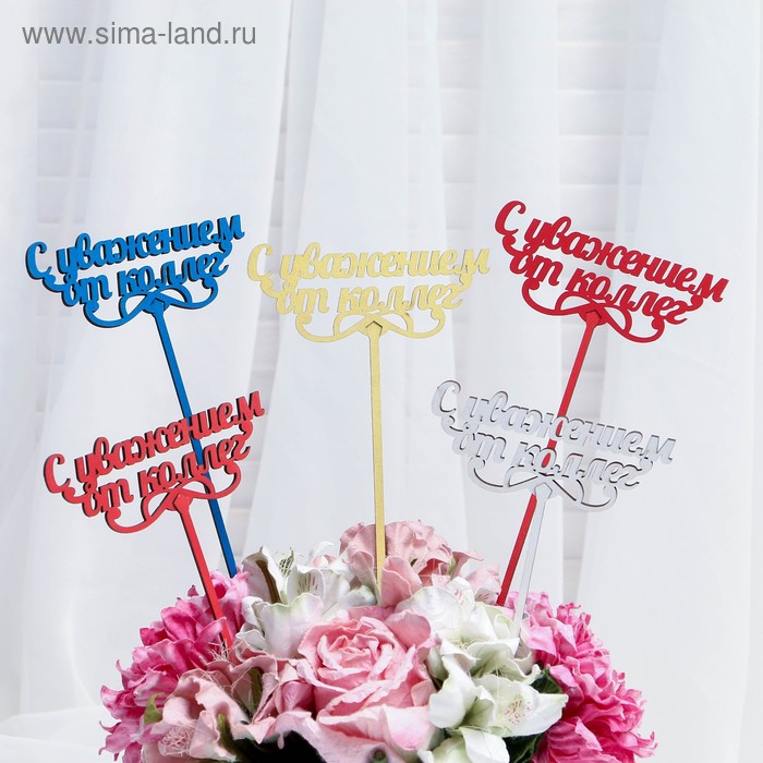 Топпер "С Уважением от коллег", цена за 1 шт, микс Дарим Красиво
Топпер "С Уважением от коллег", цена за 1 шт, микс Дарим Красиво