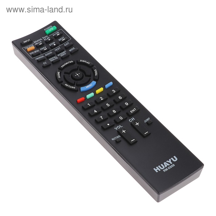 Пульт ДУ Huayu RM-D959, для ТВ Sony, универсальный, черный
Пульт ДУ Huayu RM-D959, для ТВ Sony, универсальный, черный
