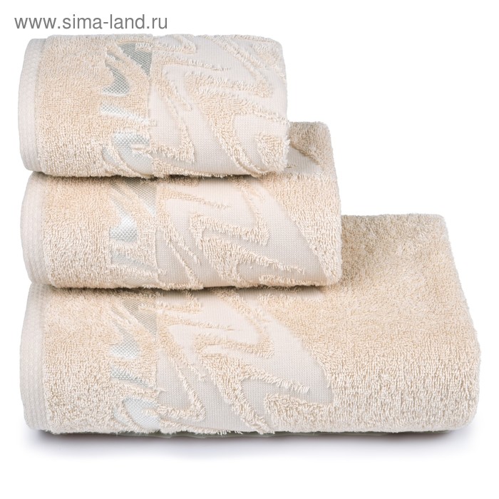фото Полотенце махровое «brilliance» 50х90 см, цвет кофе с молоком, 400 гр/м2 cleanelly