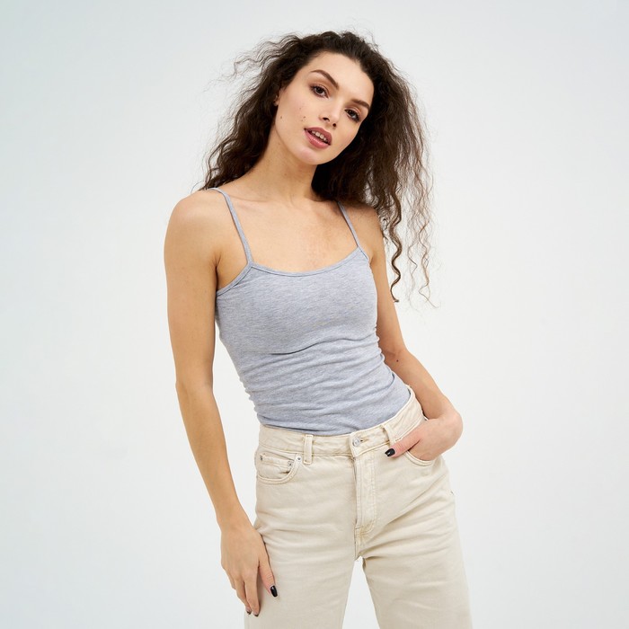 Майка женская, цвет светло-серый, р-р 50 
Майка женская, цвет светло-серый, р-р 50