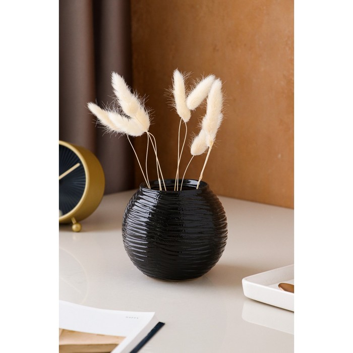 Ваза керамическая "Шарик", настольная, чёрная, 10.5 см
Ваза керамическая "Шарик", настольная, чёрная, 10.5 см