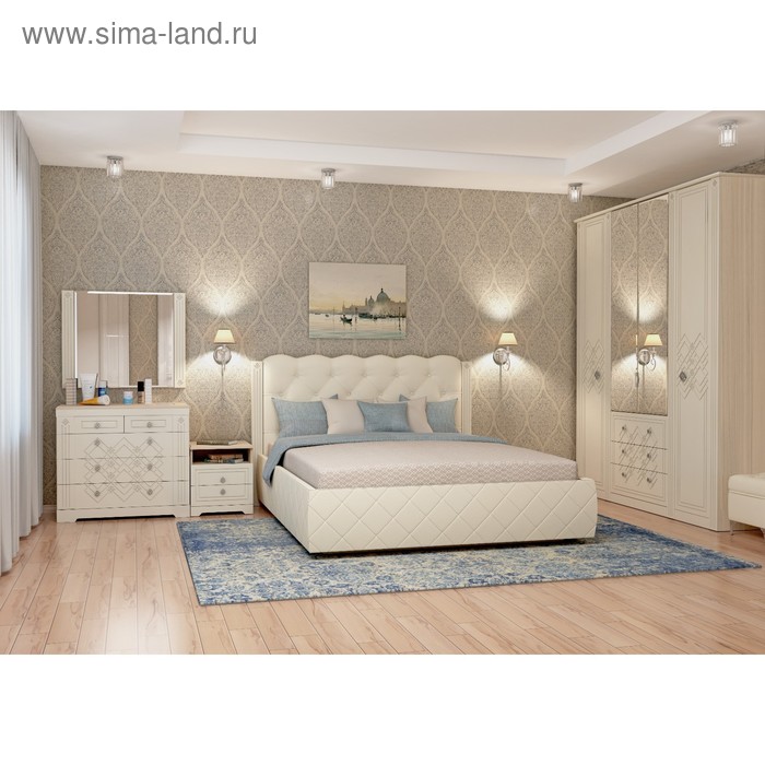 фото Кровать «капелла 14 м» без пм, 1400х2000, без основания, цвет туя светлая аквилон