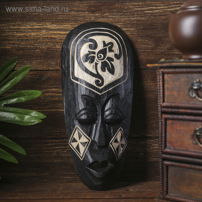 Маска настенная дерево "Абориген с цветком" 2х10х25 см 
Маска настенная дерево "Абориген с цветком" 2х10х25 см