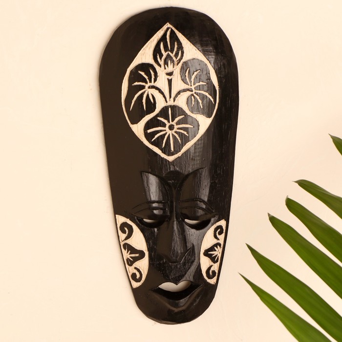 Маска настенная дерево "Абориген черный с цветком" 2х10х25 см
Маска настенная дерево "Абориген черный с цветком" 2х10х25 см