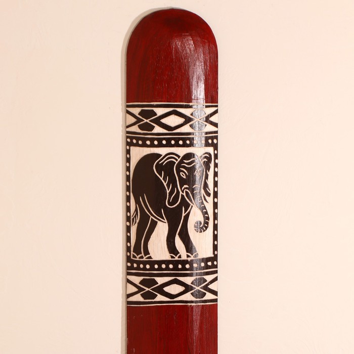 фото Маска настенная дерево "абориген коричневый со слоном" 3х12х100 см
