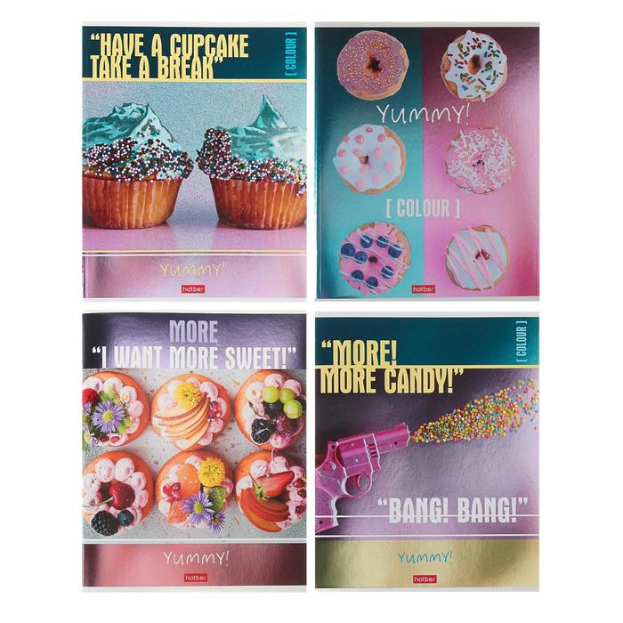 Тетрадь 96 листов, в клетку, Yummy!, обложка мелованный картон, фольгирование, МИКС
Тетрадь 96 листов, в клетку, Yummy!, обложка мелованный картон, фольгирование, МИКС