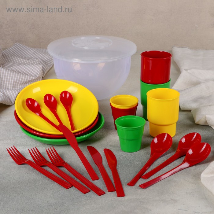 Набор посуды дорожный на 3 персоны "Пчёлка", цвет МИКС
Набор посуды дорожный на 3 персоны "Пчёлка", цвет МИКС