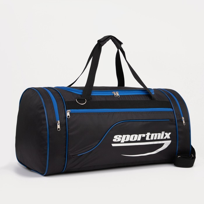 Сумка дорожная на молнии, 3 наружных кармана, длинный ремень, цвет чёрный/синий
Сумка дорожная на молнии, 3 наружных кармана, длинный ремень, цвет чёрный/синий