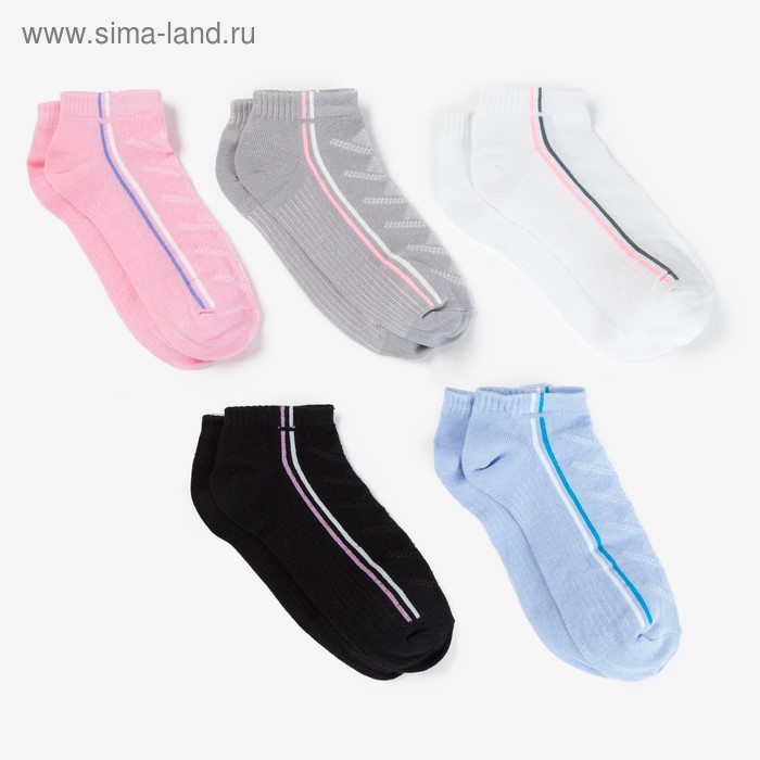 Набор женских носков 5 пар, цвет белый, чёр, св.серый, роза, голубой, размер 23-25
Набор женских носков 5 пар, цвет белый, чёр, св.серый, роза, голубой, размер 23-25