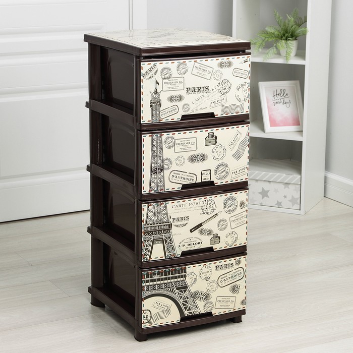 Комод 4-х секционный «Париж», цвет коричневый
Комод 4-х секционный «Париж», цвет коричневый