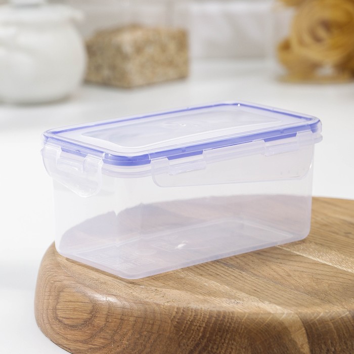 Контейнер для пищевых продуктов с зажимом прямоугольный, 650 мл, цвет прозрачный
Контейнер для пищевых продуктов с зажимом прямоугольный, 650 мл, цвет прозрачный