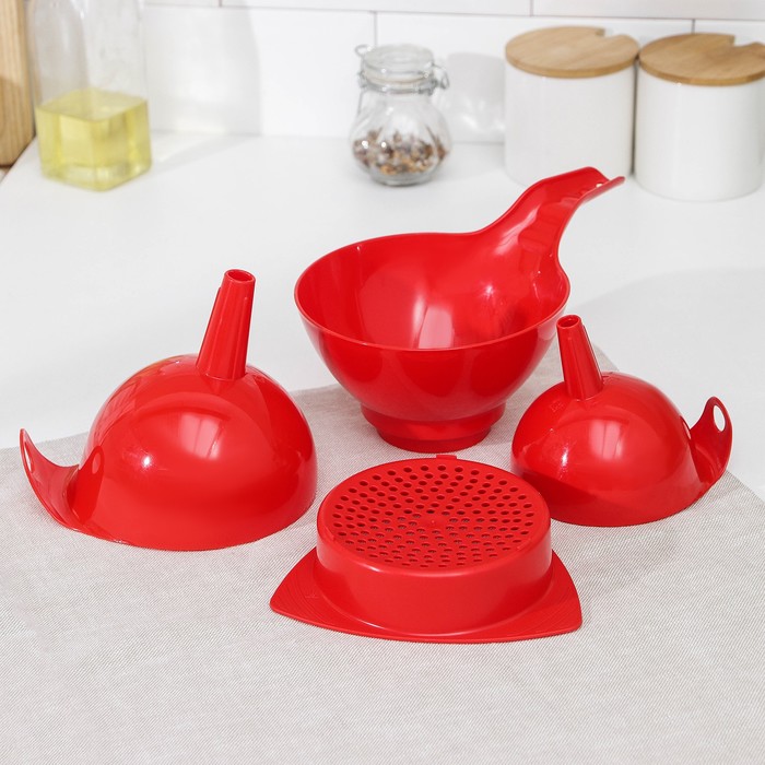 Набор воронок сливных «4 в 1», цвет МИКС
Набор воронок сливных «4 в 1», цвет МИКС