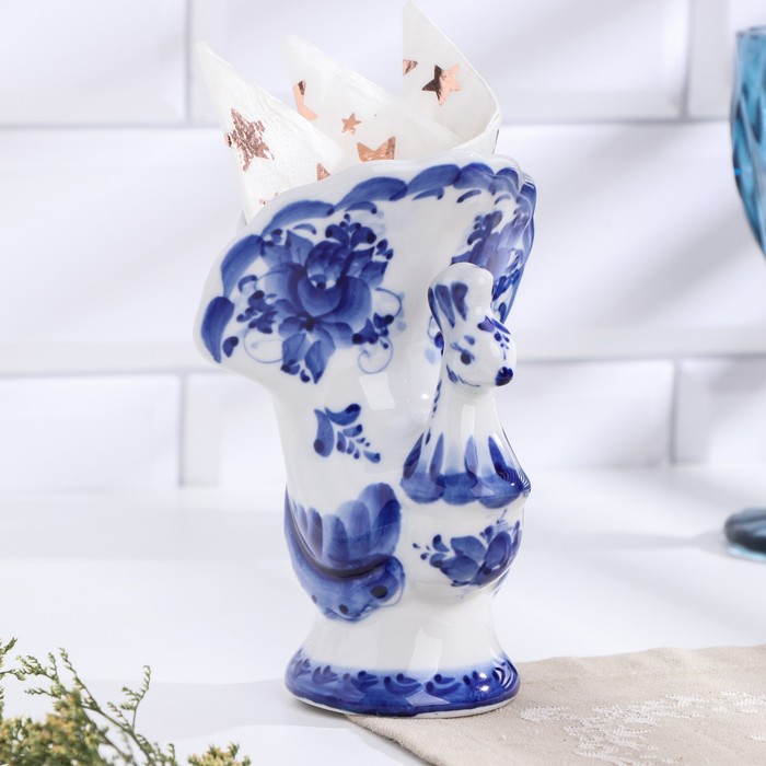 Салфетница «Жар-Птица», 10×10×14,5 см, гжель
Салфетница «Жар-Птица», 10×10×14,5 см, гжель