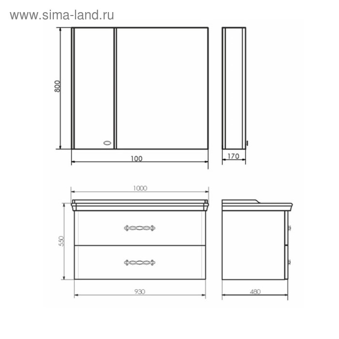 фото Тумба-умывальник comforty «неаполь-100» белый с раковиной comforty 50110
