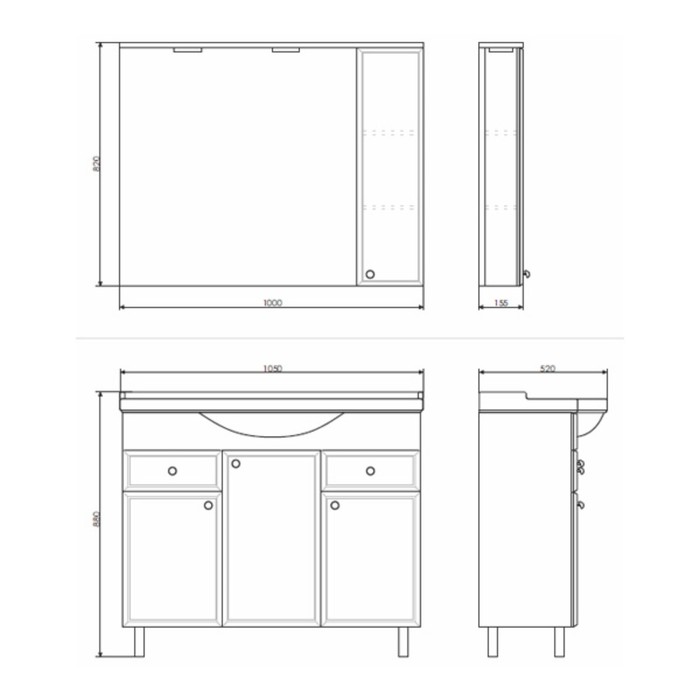 фото Тумба-умывальник comforty «сочи-100» белая с раковиной «эльбрус-100»