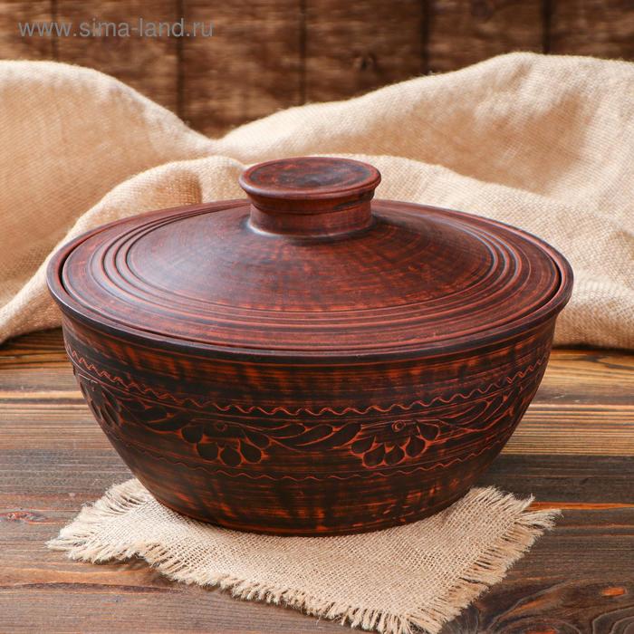 Жаровня с крышкой, резная, красная глина, 4.1 л, микс
Жаровня с крышкой, резная, красная глина, 4.1 л, микс