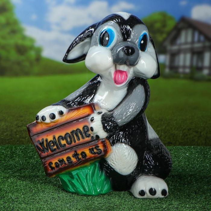 Садовая фигура "Заяц с табличкой", керамика, 44 см
Садовая фигура "Заяц с табличкой", керамика, 44 см