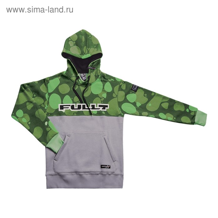 фото Толстовка fullt horizont, размер m, хаки, зелёный, жёлтый, серый