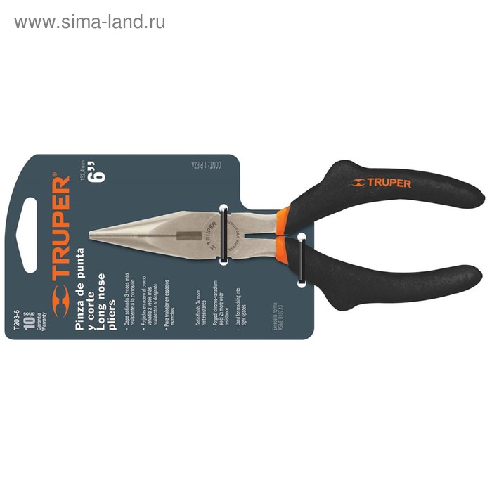 Длинногубцы TRUPER 17309, 150 мм, кованая сталь хром-ванадий, сатинированное покрытие
Длинногубцы TRUPER 17309, 150 мм, кованая сталь хром-ванадий, сатинированное покрытие