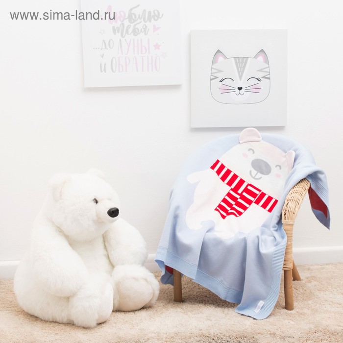 Вязаный плед Крошка Я «Мишка», размер 90х90 см, цвет голубой
Вязаный плед Крошка Я «Мишка», размер 90х90 см, цвет голубой