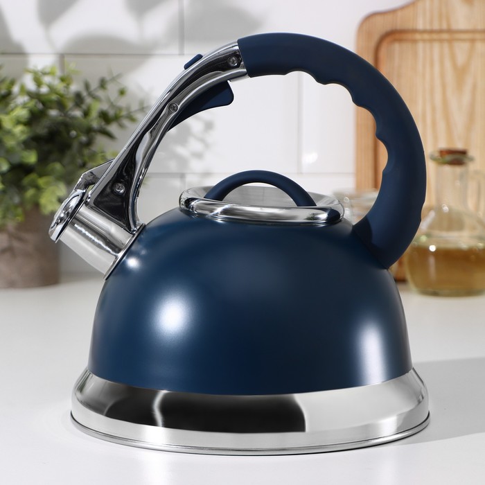 Чайник из нержавеющей стали со свистком «Пуэрто», 3 л, индукция, цвет синий
Чайник из нержавеющей стали со свистком «Пуэрто», 3 л, индукция, цвет синий