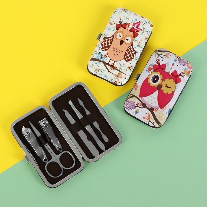 Набор маникюрный «Совушки», 6 предметов, в футляре, рисунок МИКС
Набор маникюрный «Совушки», 6 предметов, в футляре, рисунок МИКС