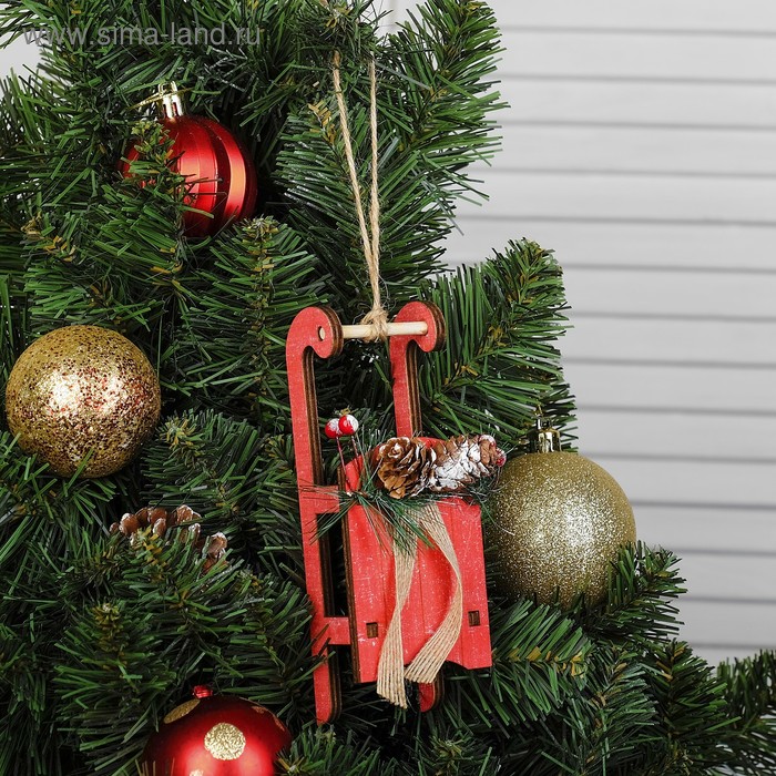 фото Подвеска новогодняя "сани" лесная мастерская